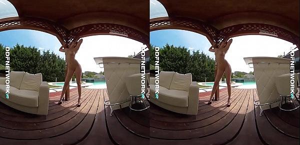  DDFNetwork VR - Poolside VR Striptease with Alice